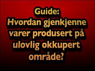 Guide: Hvordan gjenkjenne varer produsert på ulovlig okkupert område?