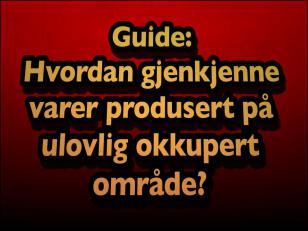 Guide: Hvordan gjenkjenne varer produsert på ulovlig okkupert område?